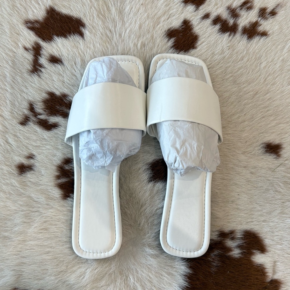 Elegant White Women's Slide Sandals
